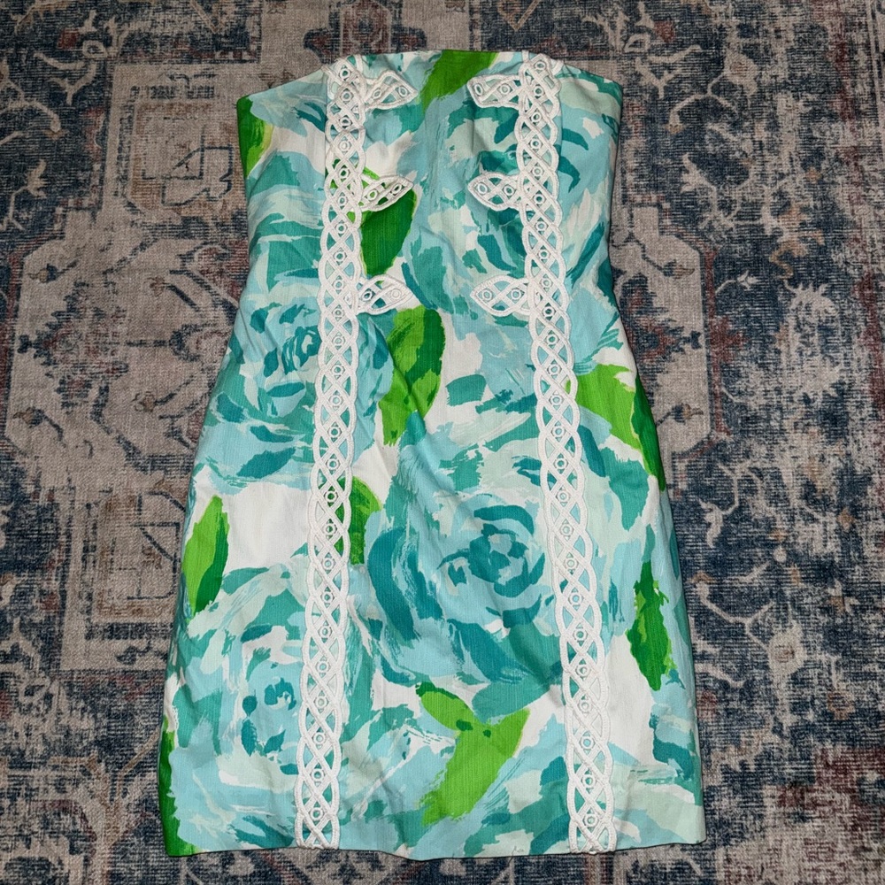 NEW Lilly Pulitzer Tansy Shift Dress in Poolside Blue Size 2 - Picture 4 of 8